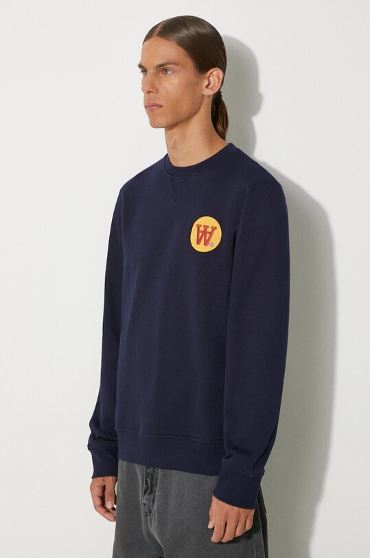 Abbigliamento Wood Wood felpa in cotone Tye Badge 10285603.2424 blu navy