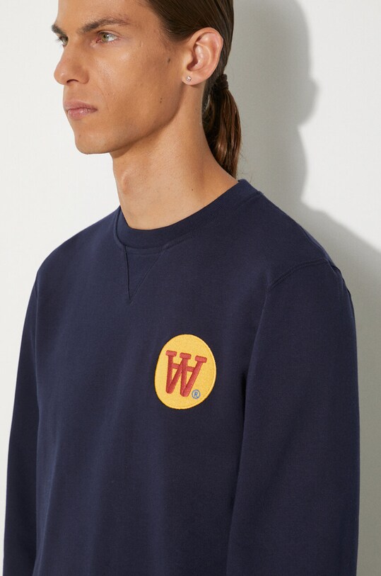 Wood Wood felpa in cotone Tye Badge blu navy 10285603.2424