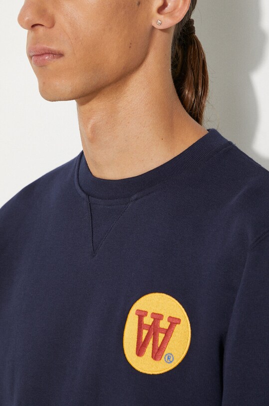 Wood Wood felpa in cotone Tye Badge 10285603.2424 blu navy