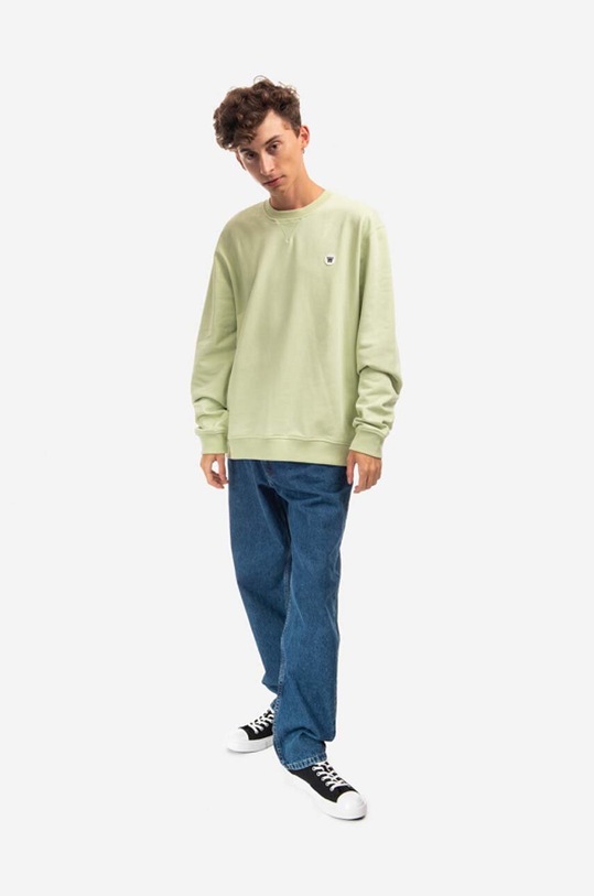 Wood Wood felpa in cotone Tye Double A 10915601.2424 verde AW22