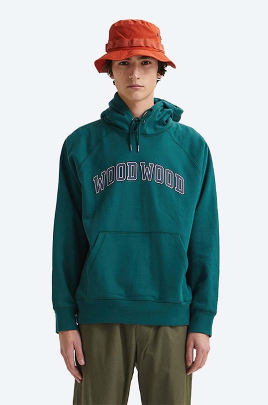 Wood Wood cotton sweatshirt Fred Ivy Hoodie cotton green 12135616.2493