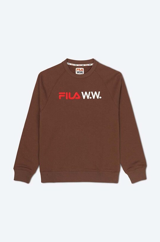 Одежда Хлопковая кофта Wood Wood Arthur x Fila 688382.H95 коричневый