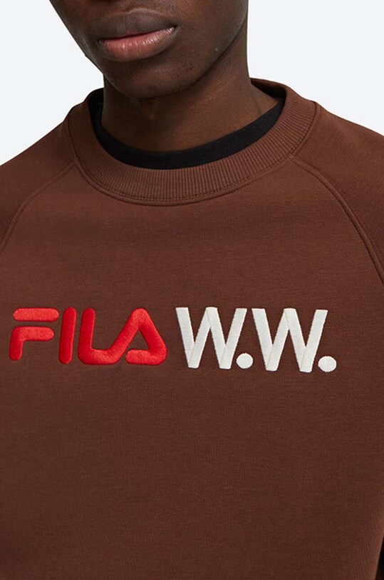 Хлопковая кофта Wood Wood Arthur x Fila коричневый 688382.H95