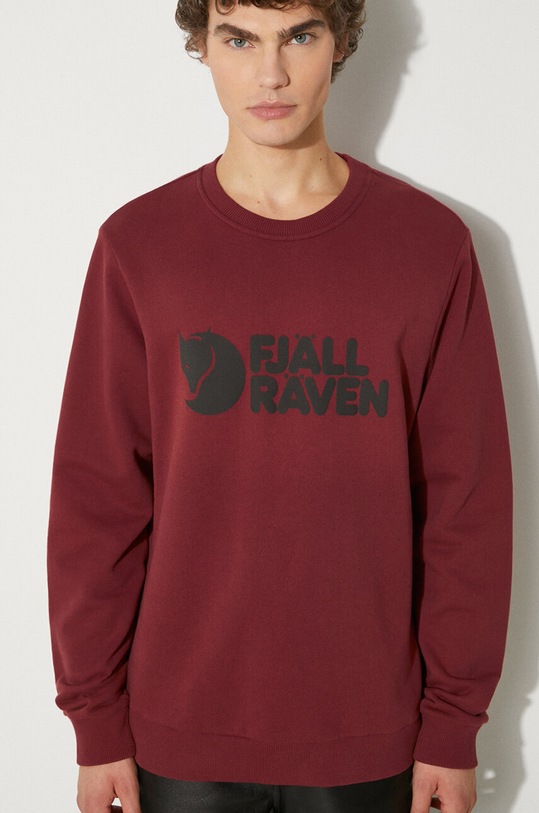 Fjallraven cotton sweatshirt Logo Sweater red F84142