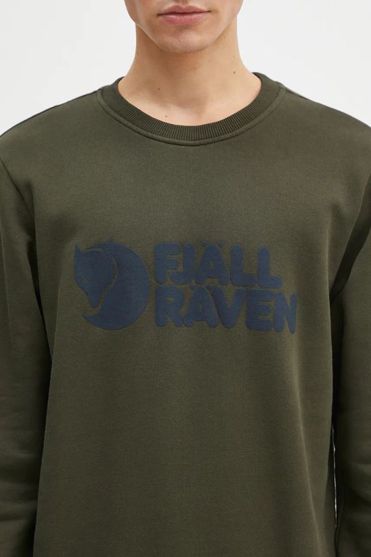 Βαμβακερή μπλούζα Fjallraven Logo Sweater πράσινο F84142