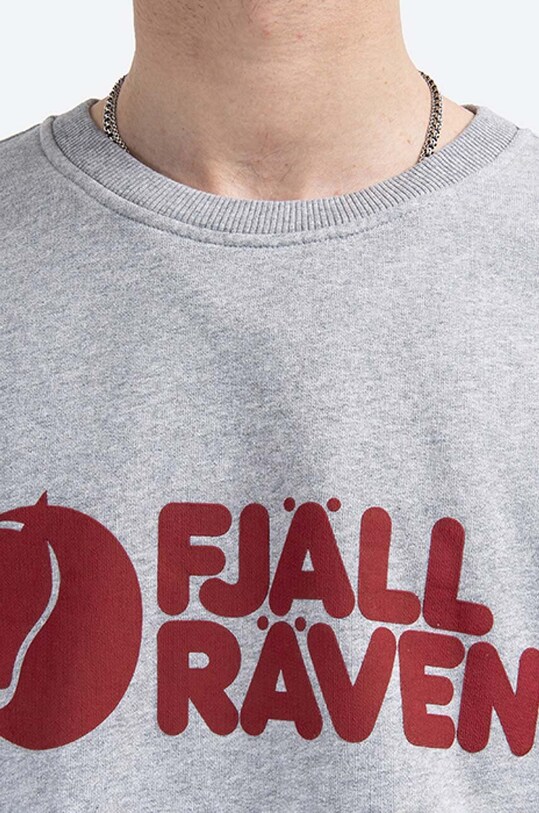 Fjallraven bluza bawełniana Logo Sweater szary F84142