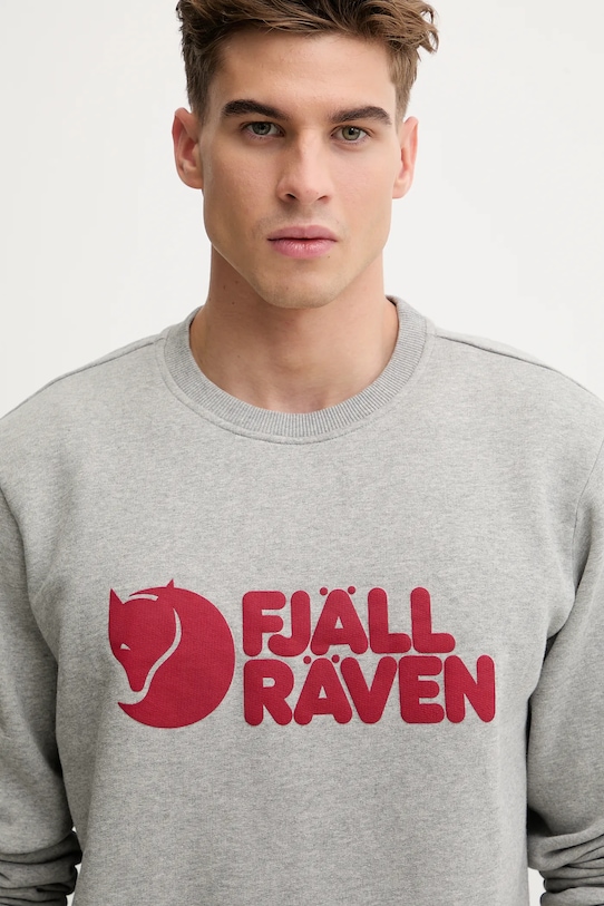 Fjallraven bluza bawełniana Logo Sweater szary F84142