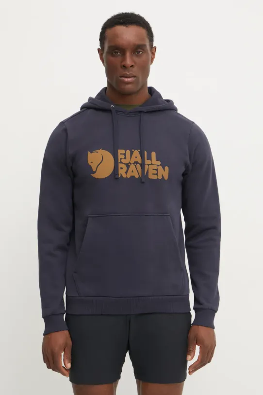 Fjallraven hanorac de bumbac cu modele bleumarin F84144