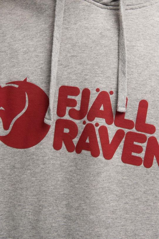 Fjallraven bluza bawełniana Logo Hoodie szary F84144