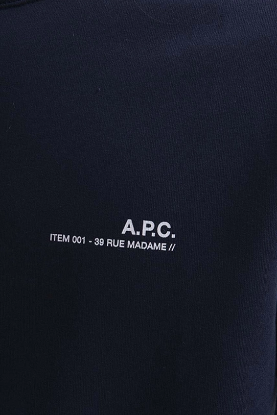 Хлопковая кофта A.P.C. Sweat Item тёмно-синий COEAS.H27608