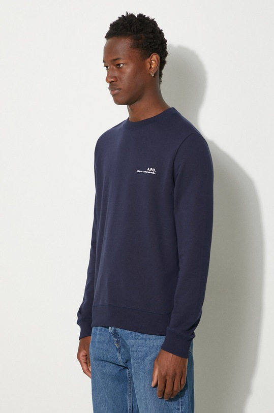 Βαμβακερή μπλούζα A.P.C. Sweat Item σκούρο μπλε COEAS.H27608