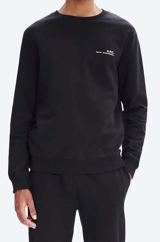 Бавовняна кофта A.P.C. Sweat Item чорний COEAS.H27608