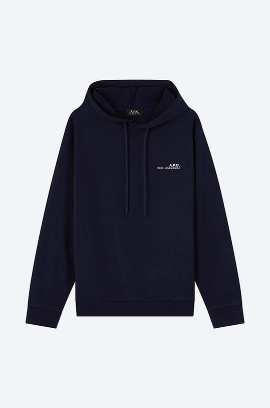 Bavlněná mikina A.P.C. Hoodie Item COEAS-H27672 BLACK COEAS.H27672 námořnická modř