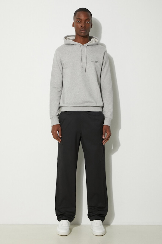 A.P.C. bluza bawełniana Hoodie Item COEAS.H27672 szary AA00