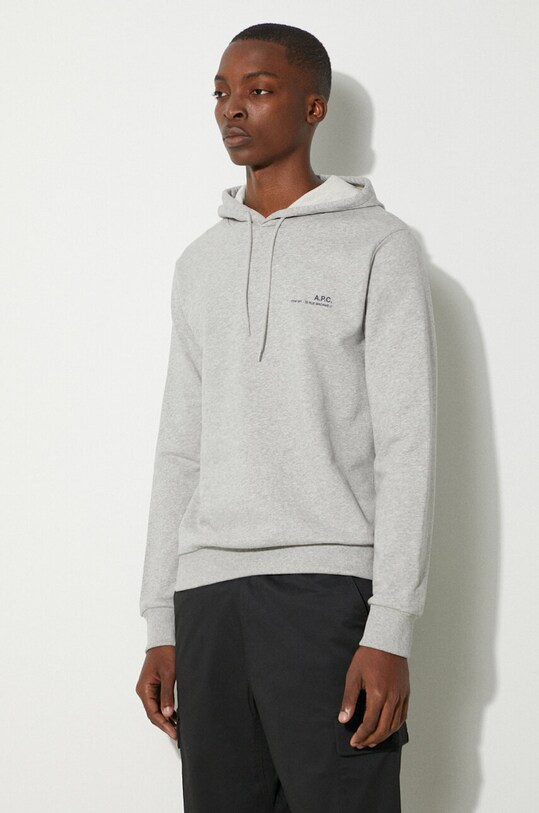 A.P.C. felpa in cotone Hoodie Item grigio COEAS.H27672