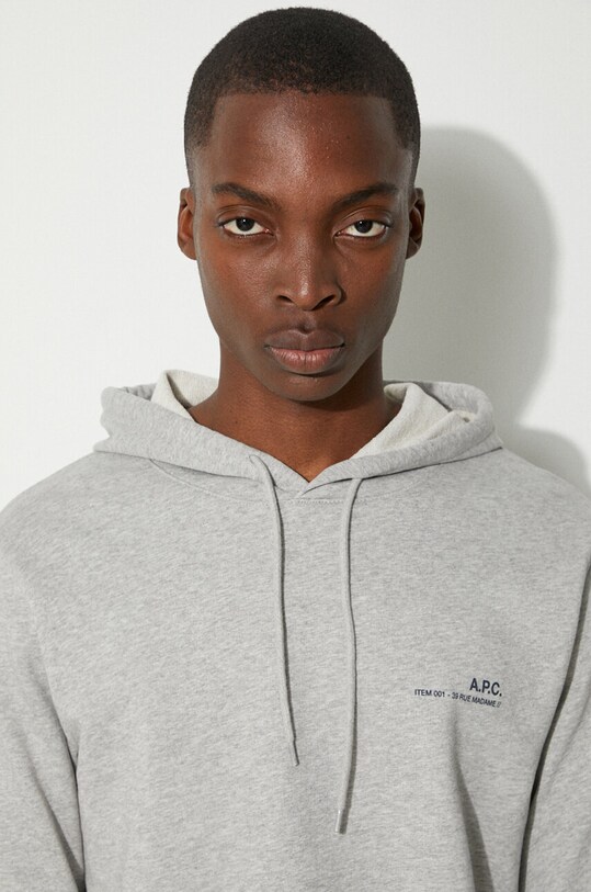 A.P.C. felpa in cotone Hoodie Item COEAS.H27672 grigio