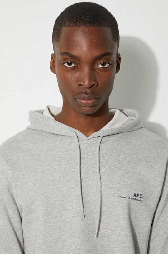 A.P.C. bluza bawełniana Hoodie Item COEAS.H27672 szary