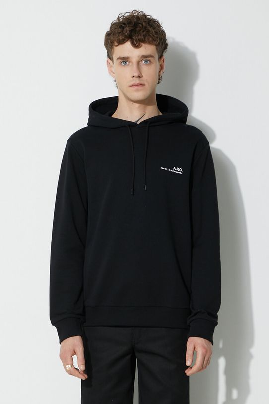 Bavlnená mikina A.P.C. Hoodie Item COEAS-H27672 BLACK