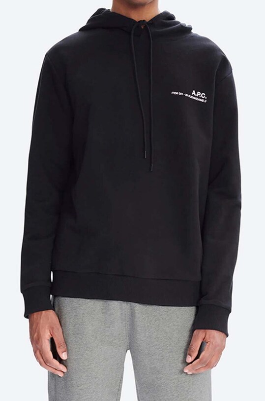Бавовняна кофта A.P.C. Hoodie Item чорний COEAS.H27672