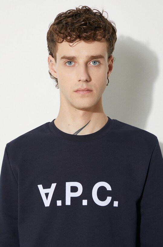 Bavlněná mikina A.P.C. Sweat Vpc COECQ-H27378 BLACK námořnická modř COECQ.H27378