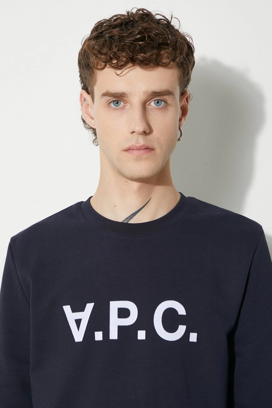 Βαμβακερή μπλούζα A.P.C. Sweat Vpc σκούρο μπλε COECQ.H27378