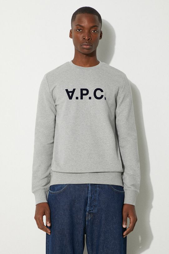 A.P.C. cotton sweatshirt Sweat Vpc applique gray COECQ.H27378