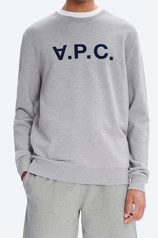 A.P.C. hanorac de bumbac Sweat Vpc gri COECQ.H27378