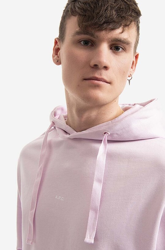 Бавовняна кофта A.P.C. Hoodie Larry рожевий COEIP.H27622