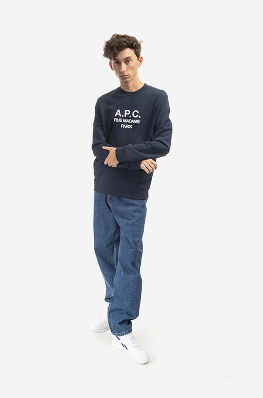 Бавовняна кофта A.P.C. Rufus COEZD.H27500 темно-синій AA00