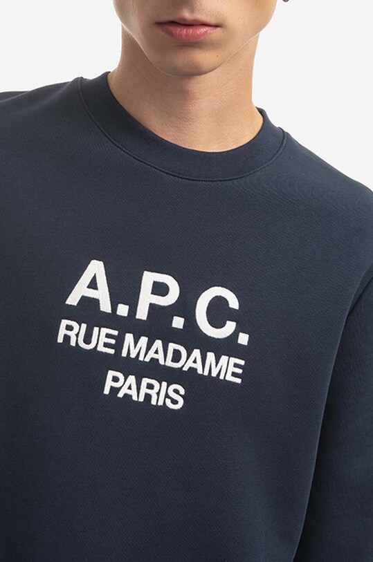 Бавовняна кофта A.P.C. Rufus темно-синій COEZD.H27500