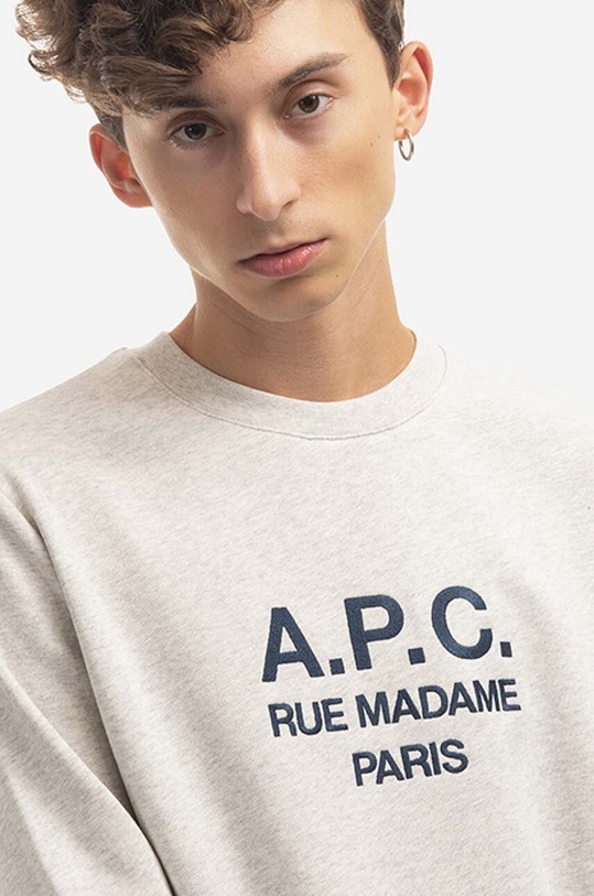 A.P.C. bluza bawełniana Rufus szary COEZD.H27500