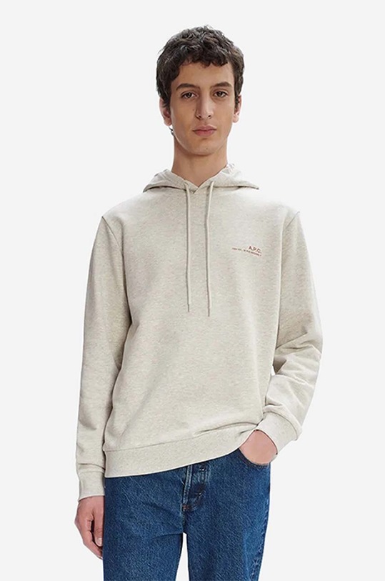 A.P.C. bluza bawełniana Item gładkie szary COEZD.H27672