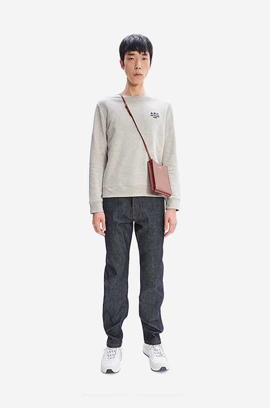 Хлопковая кофта A.P.C. Sweat Rider COEZD.H27699 серый AA00