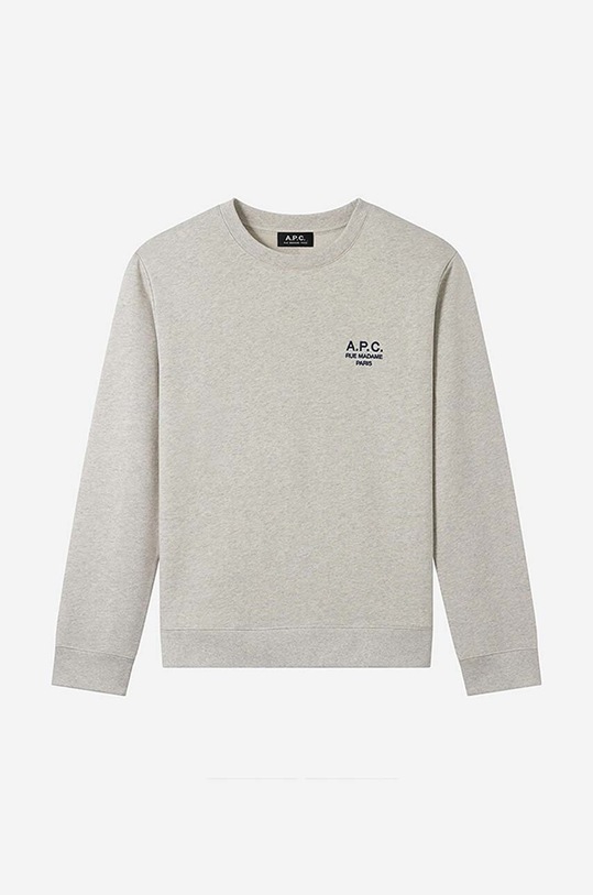 Хлопковая кофта A.P.C. Sweat Rider серый COEZD.H27699