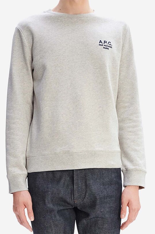 Хлопковая кофта A.P.C. Sweat Rider COEZD.H27699 серый
