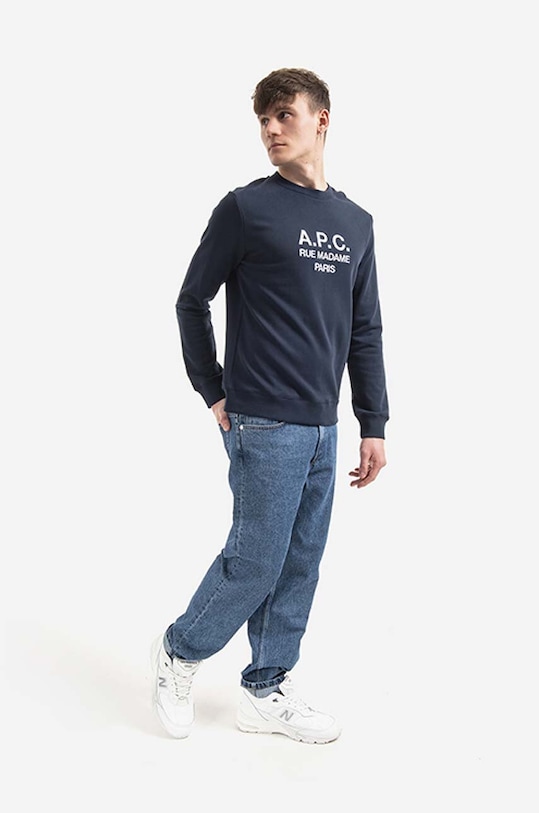 A.P.C. cotton sweatshirt Sweat Rufus COEBH.H27500 navy AA00