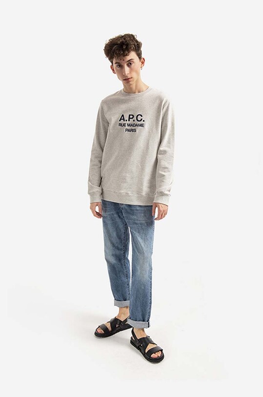 A.P.C. cotton sweatshirt Sweat Rufus COEBH.H27500 gray AA00