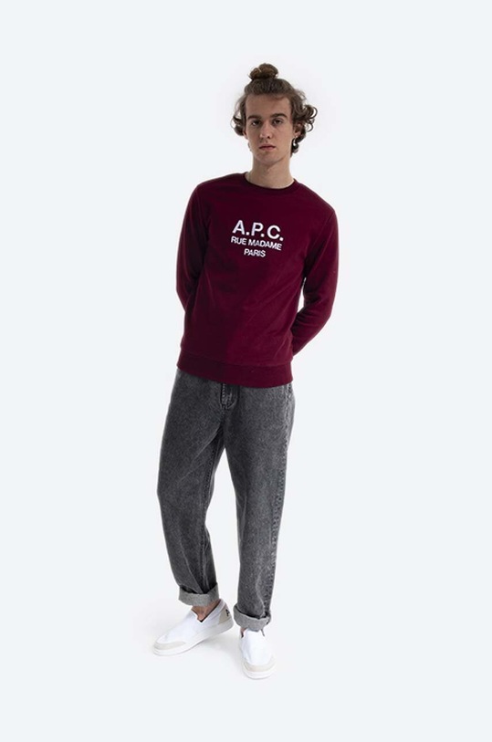 A.P.C. cotton sweatshirt Sweat Rufus COEBH.H27500 maroon AA00