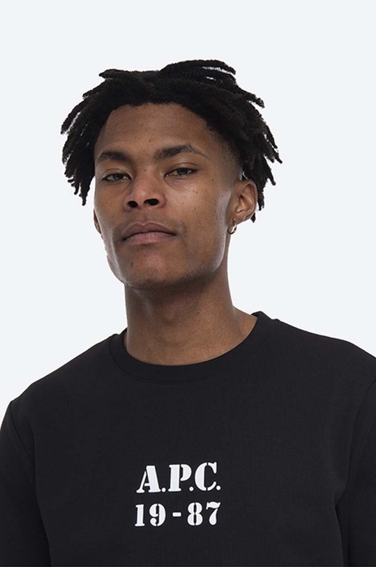 A.P.C. hanorac de bumbac Sweat Gaby negru COECQ.H27609