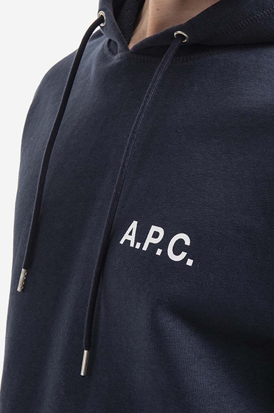 A.P.C. bluza bawełniana Leonard COETM.H27692 granatowy