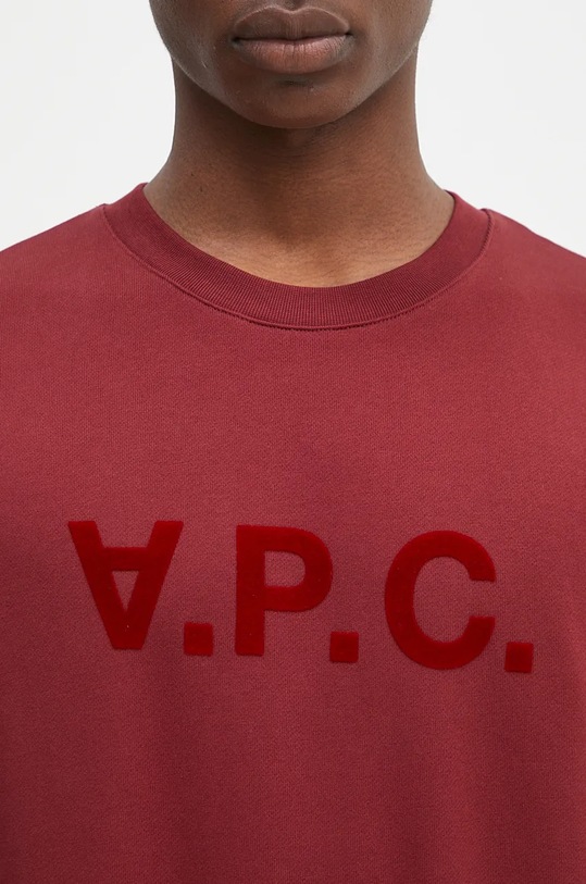 A.P.C. bluza bawełniana Sweat bordowy COFAX.H27378