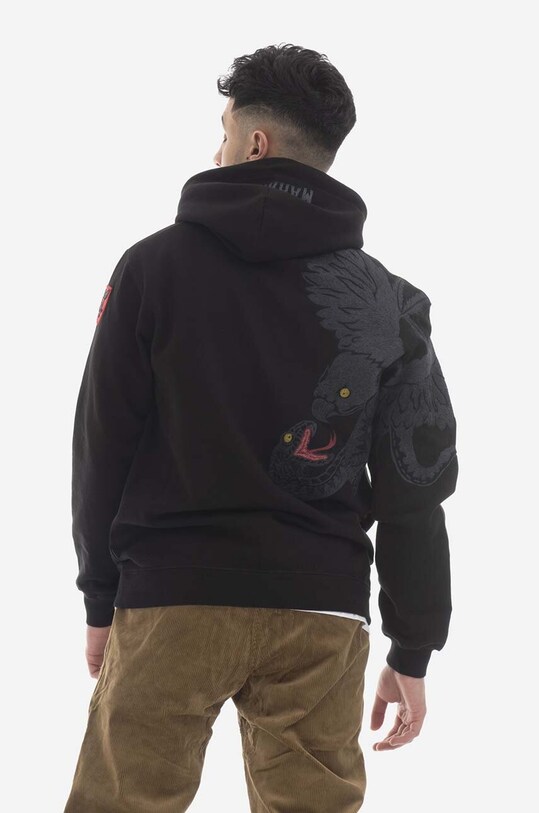 Oblečenie Bavlnená mikina Maharishi Maharishi Eagle vs. Snake Hooded Sweat 4022 BLACK 4022.BLACK čierna