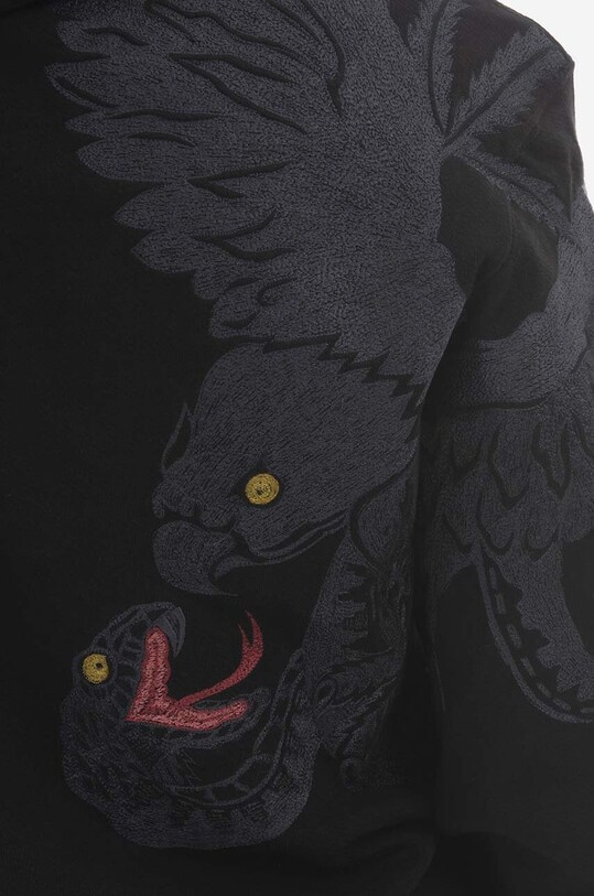 Bavlnená mikina Maharishi Maharishi Eagle vs. Snake Hooded Sweat 4022 BLACK 4022.BLACK čierna