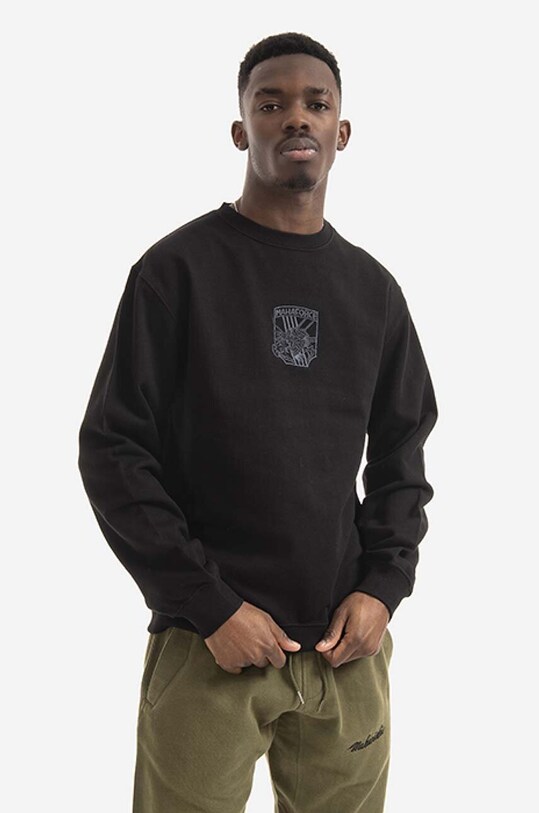 Maharishi hanorac de bumbac imprimeu negru 8075.BLACK