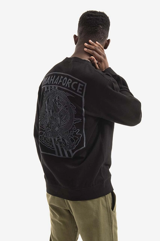 Oblečenie Bavlnená mikina Maharishi Maha Force Embroidered Crew 8075 BLACK 8075.BLACK čierna