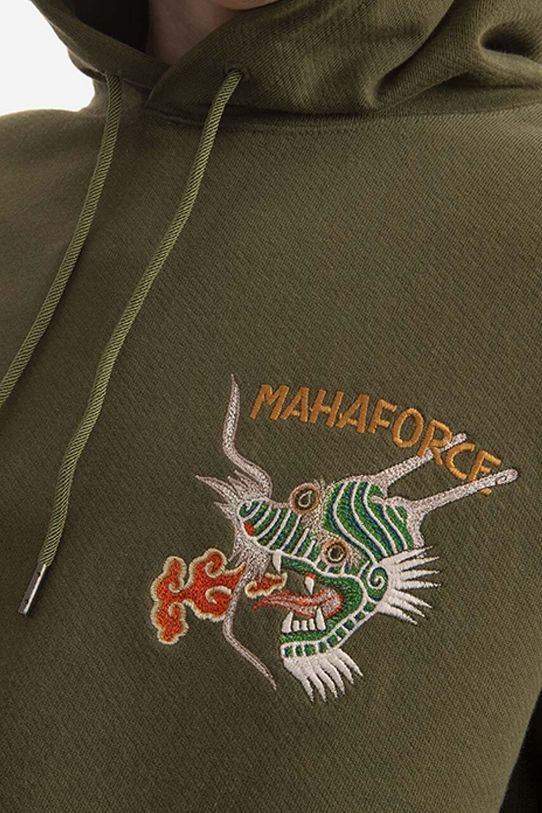 Βαμβακερή μπλούζα Maharishi Force Embroidered πράσινο 8076.OLIVE