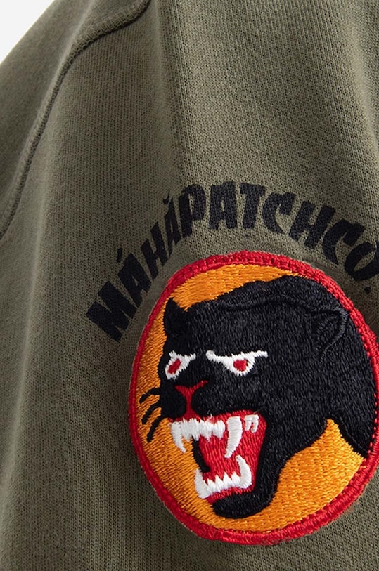 Maharishi cotton sweatshirt green 9432.OLIVE