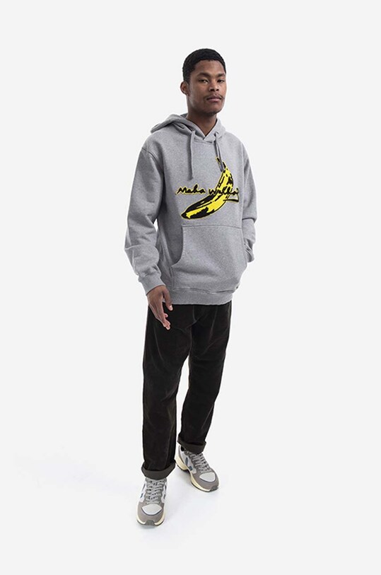 Maharishi cotton sweatshirt Chanile Banana Maharishi x Warhol 9644.MARL gray AA00