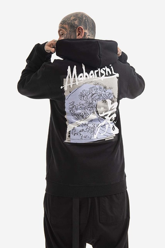 Clothing Maharishi cotton sweatshirt Tiger x Warhol 9707.BLACK black