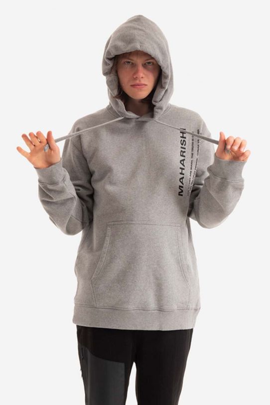 Pamučna dukserica Maharishi Miltype Hooded sweat Organic 420 9756 GREY MARL